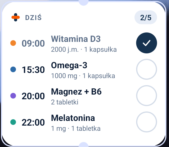 Widget APPteczki w trybie jasnym